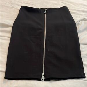 Forever 21 Black Pencil Skirt with Silver Zipper